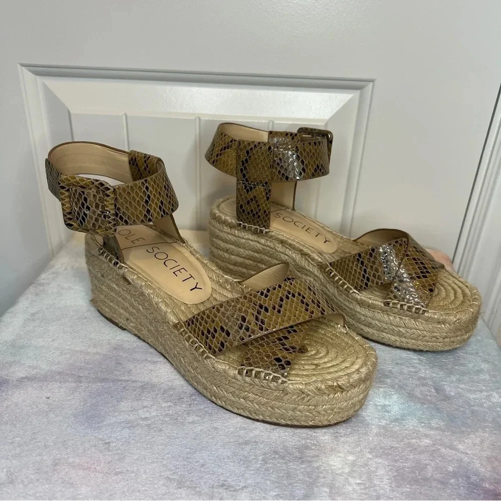 Sole Society Audrina Espadrille Platform Sandals, size 8
